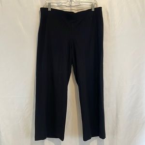 Eileen Fisher Black Elastic Waist Stretch lightweight knit pant- large
